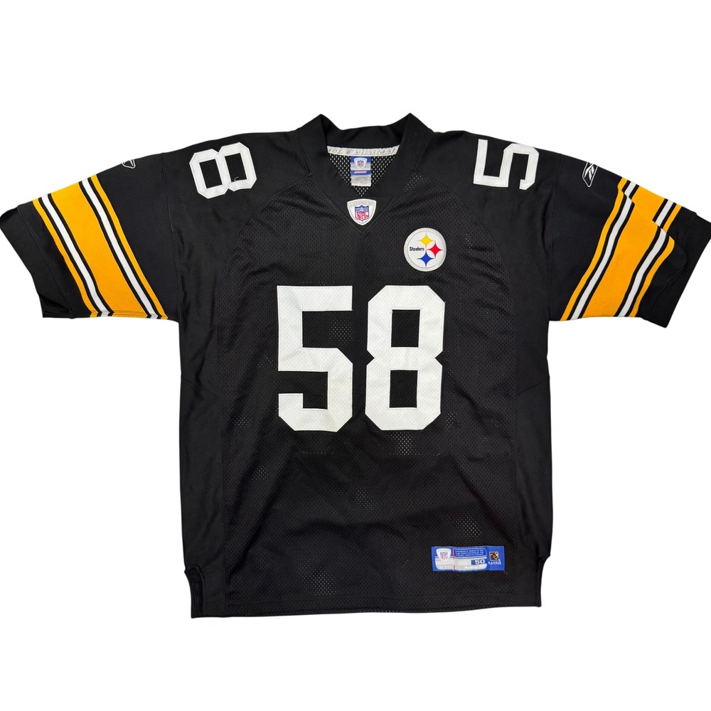 Reebok NFL Pittsburgh Steelers Jack Lambert 58 Stitched Jersey Mens 50 Black